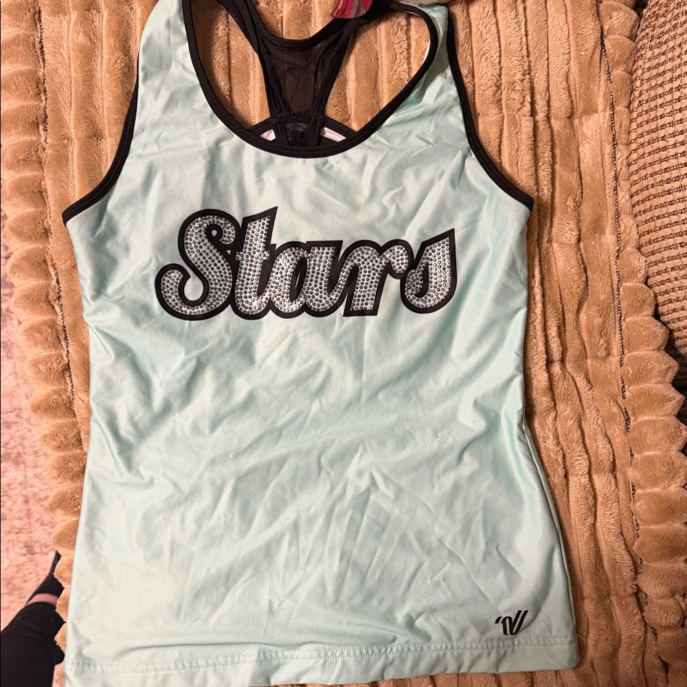 Varsity Light Green Stars Tank Top